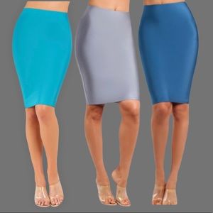 🛑BOGO 🆕Luxe “Color Pop Couture” Midi (Knee Length) Skirt